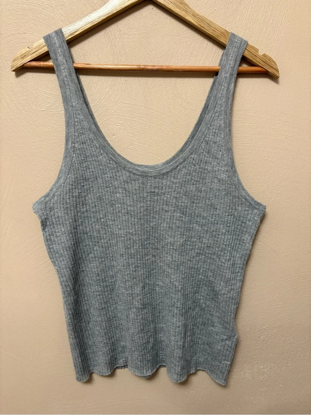 J. Crew Featherweight Cashmere Ribbed Tank Top Gray Size XXL